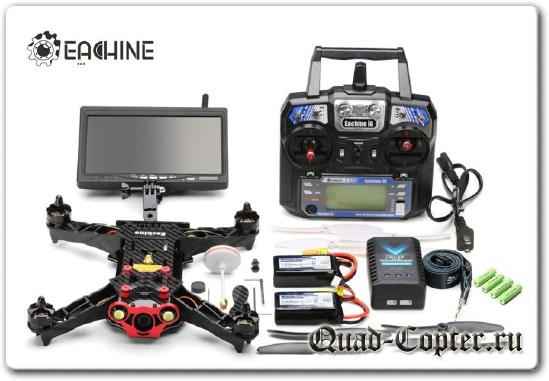 Обзор набора для Drone Racing Eachine Racer 250 FPV Drone w/ Eachine I6 2.4G 6CH Transmitter 7 Inch 32CH Monitor HD Camera RTF